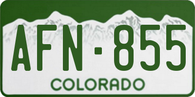 CO license plate AFN855