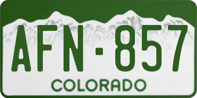 CO license plate AFN857