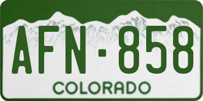 CO license plate AFN858