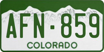 CO license plate AFN859
