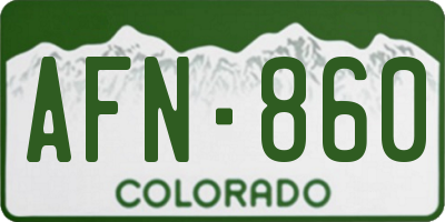 CO license plate AFN860