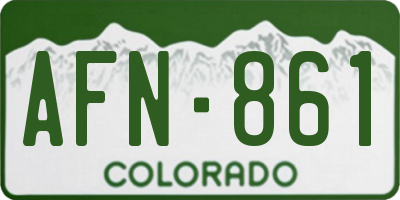 CO license plate AFN861