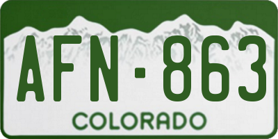 CO license plate AFN863