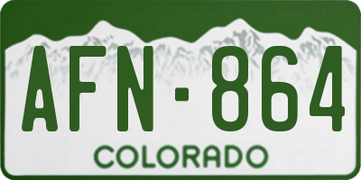CO license plate AFN864