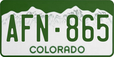 CO license plate AFN865