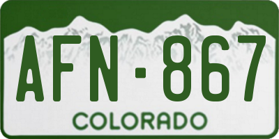 CO license plate AFN867