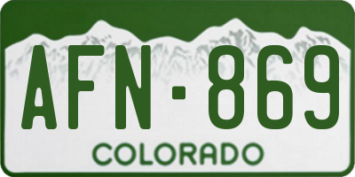 CO license plate AFN869