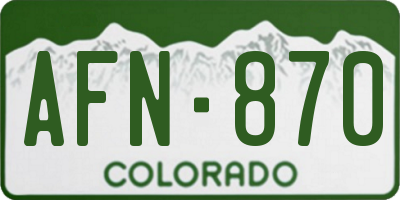 CO license plate AFN870