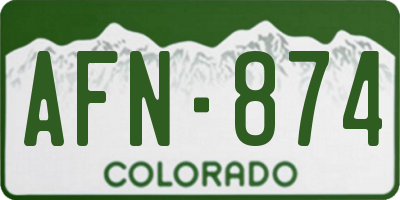 CO license plate AFN874