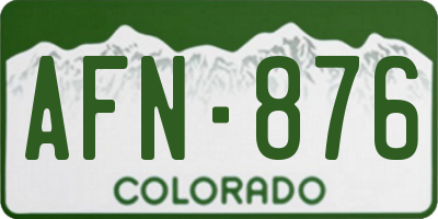 CO license plate AFN876