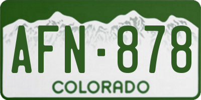 CO license plate AFN878