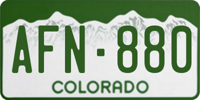 CO license plate AFN880