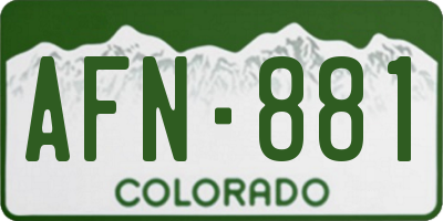CO license plate AFN881