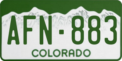 CO license plate AFN883