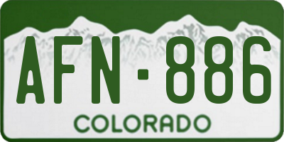CO license plate AFN886