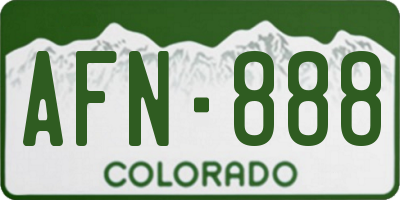 CO license plate AFN888