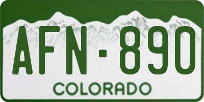 CO license plate AFN890