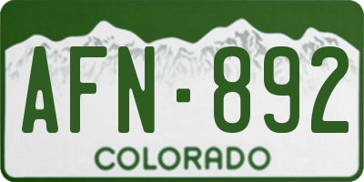 CO license plate AFN892
