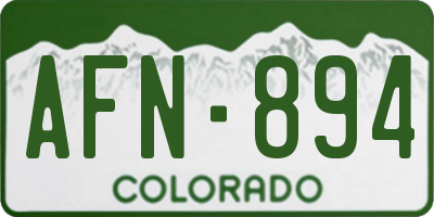 CO license plate AFN894