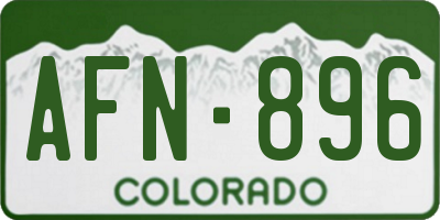 CO license plate AFN896