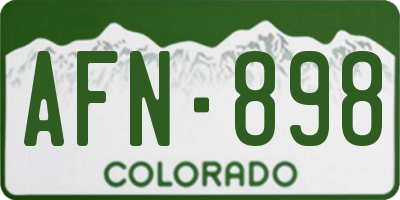 CO license plate AFN898