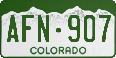 CO license plate AFN907