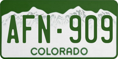 CO license plate AFN909