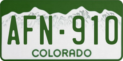 CO license plate AFN910