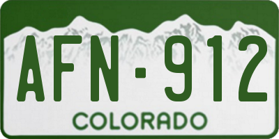 CO license plate AFN912