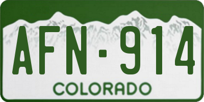 CO license plate AFN914