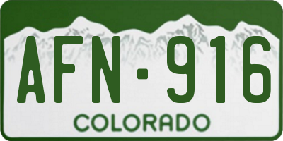 CO license plate AFN916