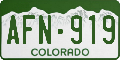 CO license plate AFN919