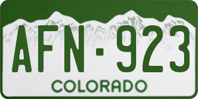 CO license plate AFN923