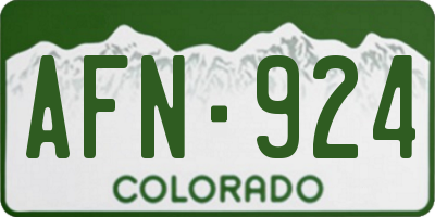 CO license plate AFN924