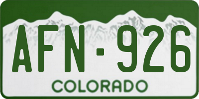 CO license plate AFN926