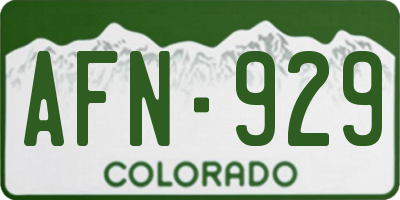 CO license plate AFN929