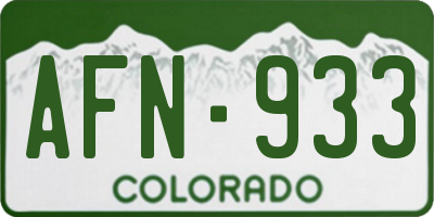 CO license plate AFN933