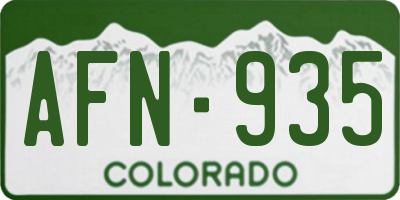 CO license plate AFN935