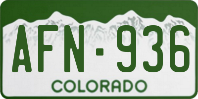 CO license plate AFN936