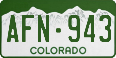 CO license plate AFN943