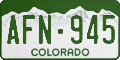 CO license plate AFN945