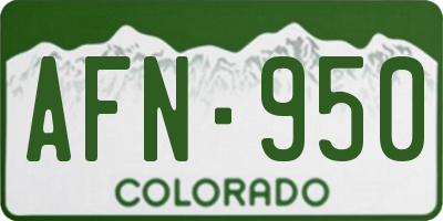 CO license plate AFN950