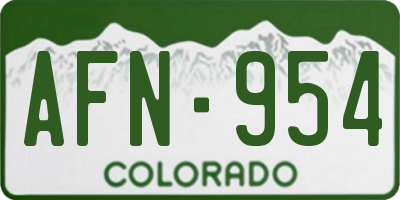 CO license plate AFN954