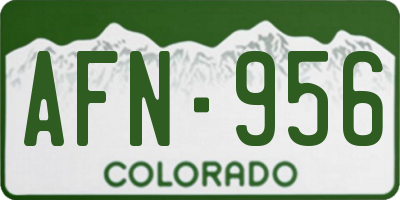 CO license plate AFN956