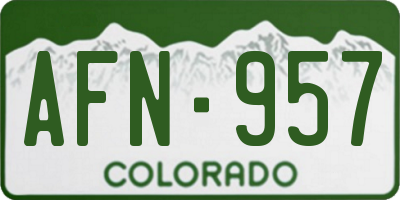 CO license plate AFN957