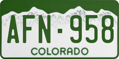CO license plate AFN958