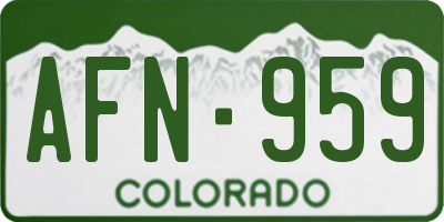 CO license plate AFN959