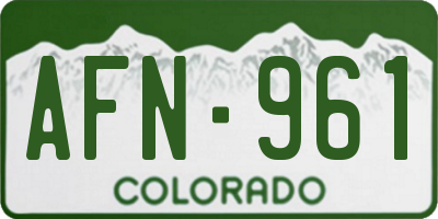 CO license plate AFN961