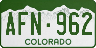 CO license plate AFN962