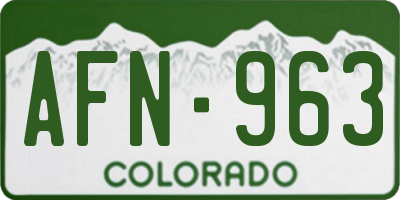 CO license plate AFN963